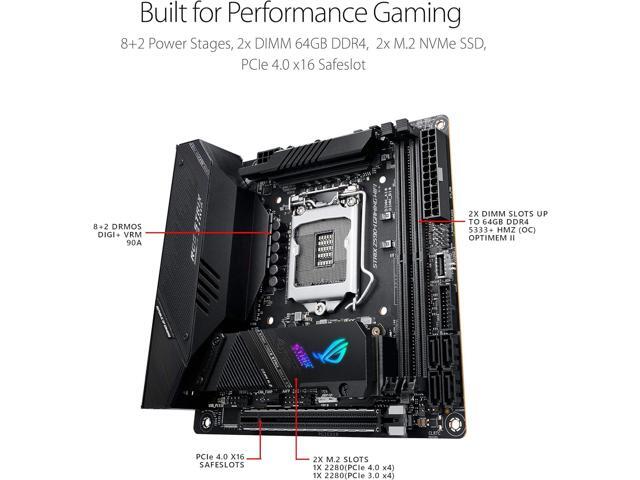 ASUS ROG Strix Z590-I Gaming WiFi 6E LGA 1200 (Intel 11th/10th Gen) mini-ITX gaming motherboard