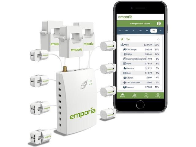 3-Phase Gen 2 Emporia Vue Smart Home Energy Monitor Real Time Electricity Monitor/Meter Solar/Net Metering Conserve Energy and Get Peace of.