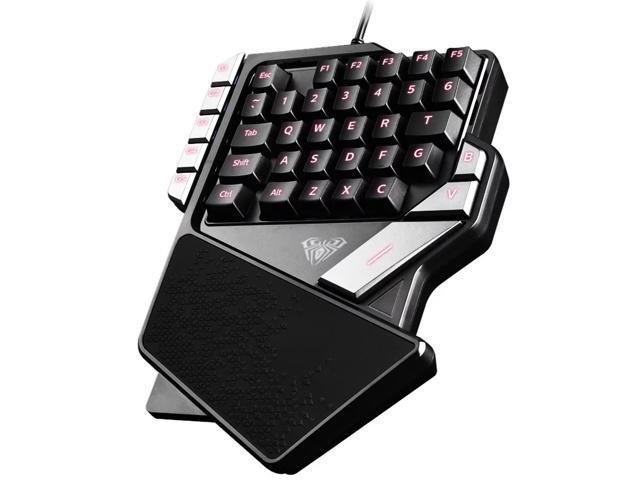 AULA One-Handed Gaming Keyboard Backlight Color 27keys Anti-Ghosting Portable Mini Gaming Keypad Controller for Laptop Computer