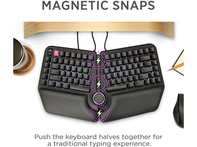 Cloud Nine ErgoTKL Ergonomic Tenkeyless Mechanical Keyboard for PC TKL RGB Backlit Ergo Split Key Board