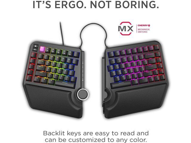 Cloud Nine ErgoTKL Ergonomic Tenkeyless Mechanical Keyboard for PC TKL RGB Backlit Ergo Split Key Board