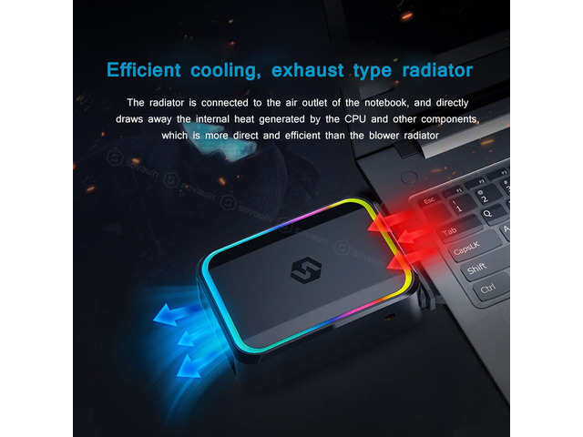 Portable Laptop Cooler USB Air External Extracting Laptop Cooling Fan Intelligent Control Temperature Speed Adjustable For 15.6'