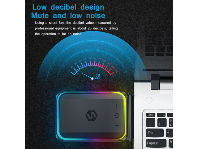 Portable Laptop Cooler USB Air External Extracting Laptop Cooling Fan Intelligent Control Temperature Speed Adjustable For 15.6'