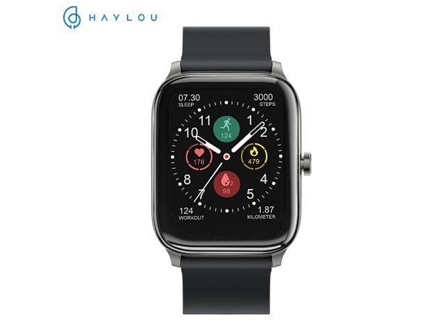 Haylou GST Smart Watch 1.69' HD Full Touch Screen Smart Watch IP68 Waterproof Heart Rate Blood Oxygen Sleep Monitor Smart Watch 12 Sport Mode 8.