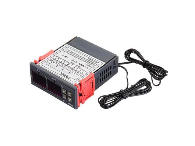 Dual Digital Incubator Thermostat Temperature Controller Two Relay Output Thermoregulator 10A Heating Cooling STC-3008 24V