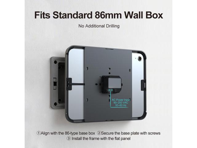 EMONITA iPad Wall Mount Frame for iPad (A16/ 10th gen) 11-Inch Full Tablet Charging Dock Station Wireless Chargers Stand Silver