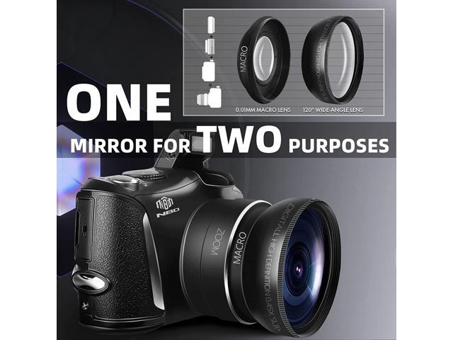 Digital Camera 4K Ultra HD 48MP Camera Vlogging Camera with Wide Angle Lens Digital Zoom 16 x, 3.0 Inch Screen Compact Camera All-in-One Digital...