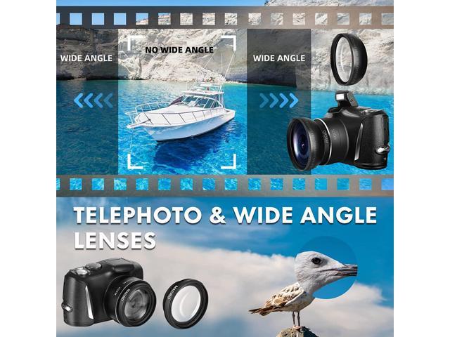 Digital Camera 4K Ultra HD 48MP Camera Vlogging Camera with Wide Angle Lens Digital Zoom 16 x, 3.0 Inch Screen Compact Camera All-in-One Digital...