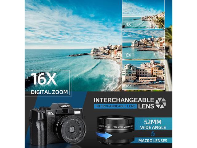 NBD 4K Digital Camera, 48MP Digital Cameras for Photography. 60FPS Video Camera for Vlogging, Wifi & App Control Vlogging Camera for Youtube, Small...