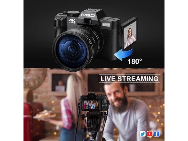 NBD 4K Digital Camera, 48MP Digital Cameras for Photography. 60FPS Video Camera for Vlogging, Wifi & App Control Vlogging Camera for Youtube, Small...