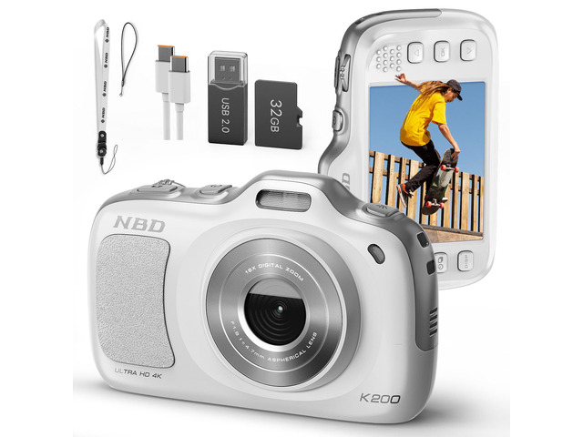 NBD 64MP Digital Cameras for Photography,4K Point and Shoot Camera,16X Zoom Comp