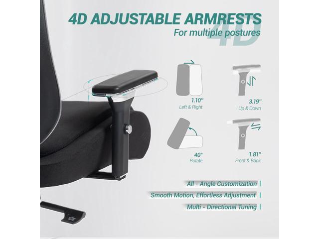 FANTASYLAB Ergonomic Mesh Office Chair, Comfy Desk Chair, Big and Tall Executive Office Chair with 4D Arms, 2D Lumbar Support, Adjustable Headrest,...