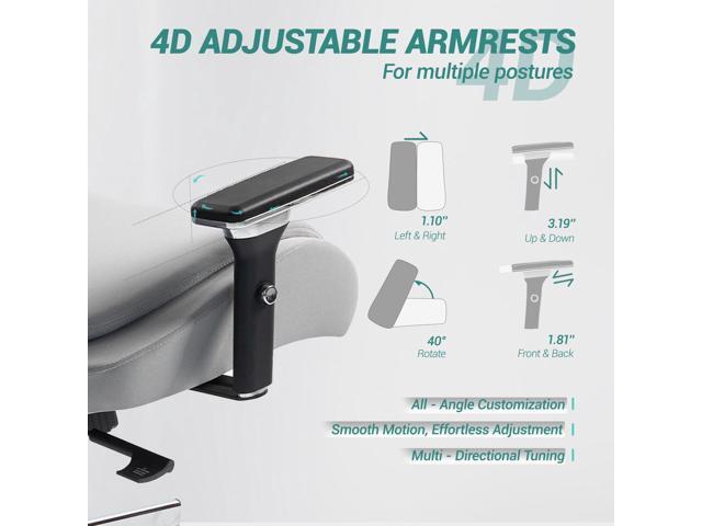 FANTASYLAB Ergonomic Mesh Office Chair, Comfy Desk Chair, Big and Tall Executive Office Chair with 4D Arms, 2D Lumbar Support, Adjustable Headrest,...