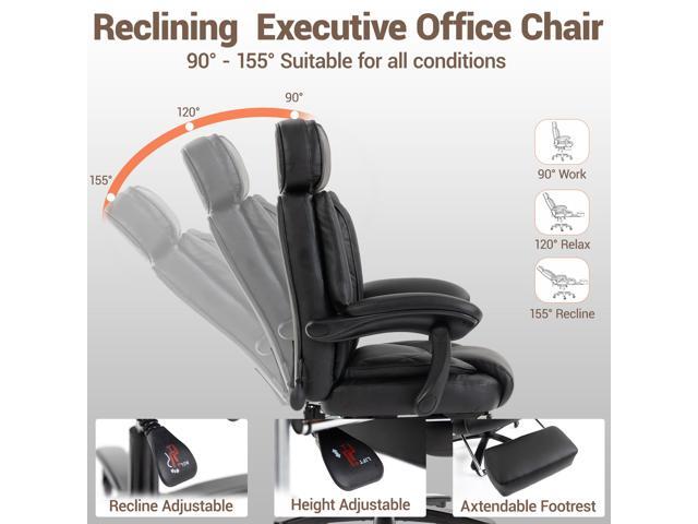 VANBOW Big and Tall Office Chair for Heavy People, Heavy Duty Executive Office Desk Chair with Footrest, Waist Lumber Support, Adjustable Headrest,...
