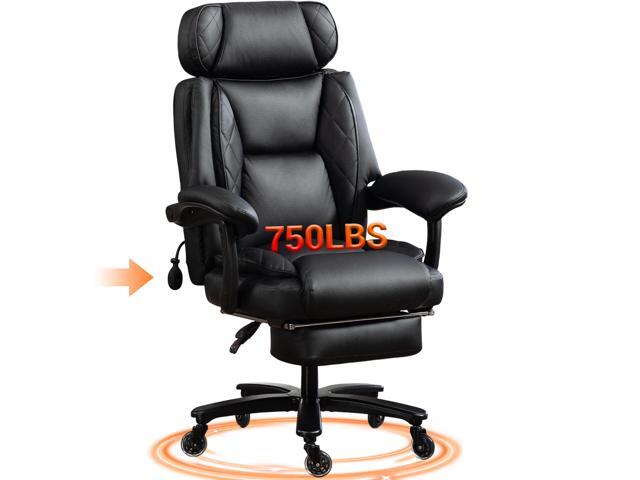 VANBOW Big and Tall Office Chair for Heavy People, Heavy Duty Executive Office Desk Chair with Footrest, Waist Lumber Support, Adjustable Headrest,...