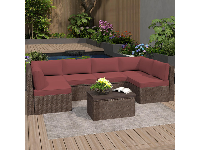 VANBOW Outdoor Replacement Cushions 14-Piece Deep Seat Water-Resistant Patio Fur