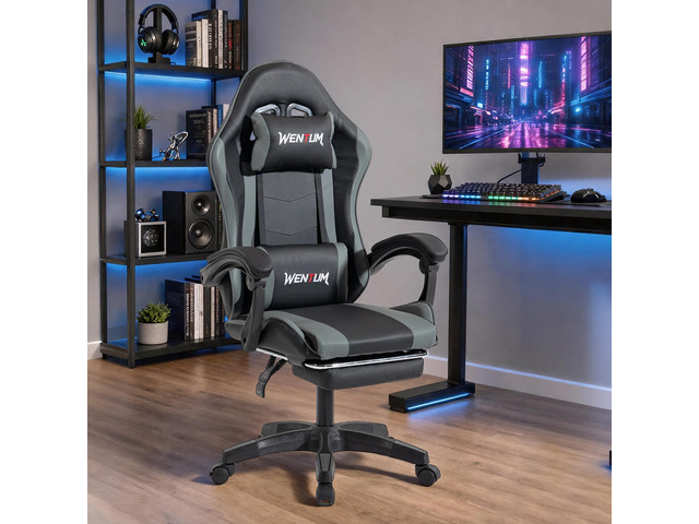 VANBOW Gaming Chair Ergonomic Video Game Chair for Adults, Adjustable Headrest &