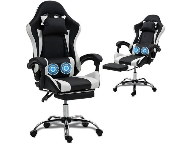 Fantasylab Gaming Chair with Massage Lumbar Support Ergonomic Video Game Chair f