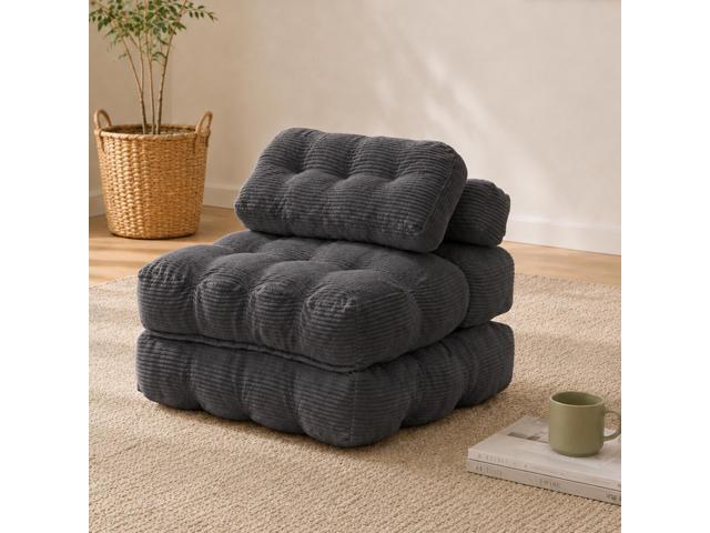 Folding Sofa Bed with Pillow and Pocket Sofa bed Convertible Sleeper Chair Corduroy Boneless Couch for Living Room Bedroom