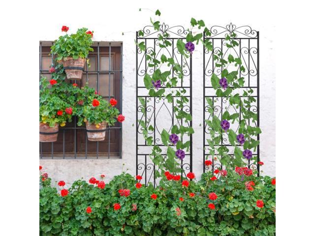 6 Panels Rustproof Garden Trellis for Climbing Plants, 71.6'' High Metal Climbing Plants Fencing Barrier, Heavy Duty Garden Outdoor Indoor Potted...