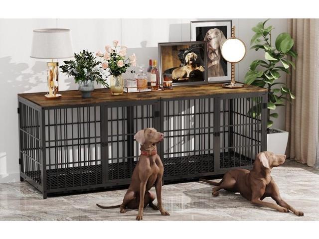 Photos - Power Saw 3 doors Furniture style Dog Crate, Wooden Dog Crate Table, Indoor Dog Kenn