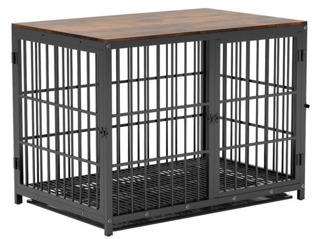 3 doors Furniture style Dog Crate, Wooden Dog Crate Table, Indoor Dog Kennel, Dog House, Dog Cage Medium with Removable Tray