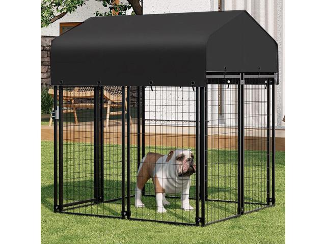 BingoPaw Large Dog Kennel Outdoor: Dogs Welded Wire Kennels and Runs Crates for Yard with Stakes Water Proof Cover - 5.4ft Tall Extra Large Dog...