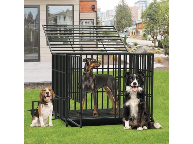Photos - Power Saw Chew-resistant Heavy Duty Metal Dog Cage Kennel Pet Crate Wheels Indoor Ou