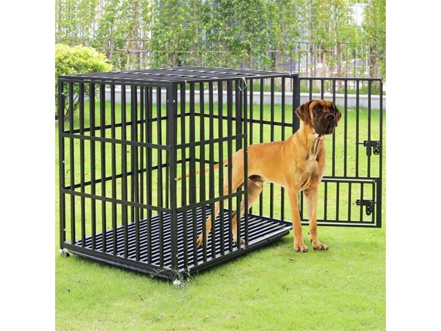 Photos - Power Saw Chew-resistant Heavy Duty Metal Dog Cage Kennel Pet Crate Wheels Indoor Ou