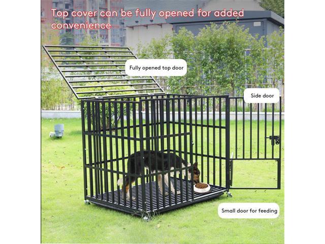 Chew-resistant Heavy Duty Metal Dog Cage Kennel Pet Crate Wheels Indoor Outdoor