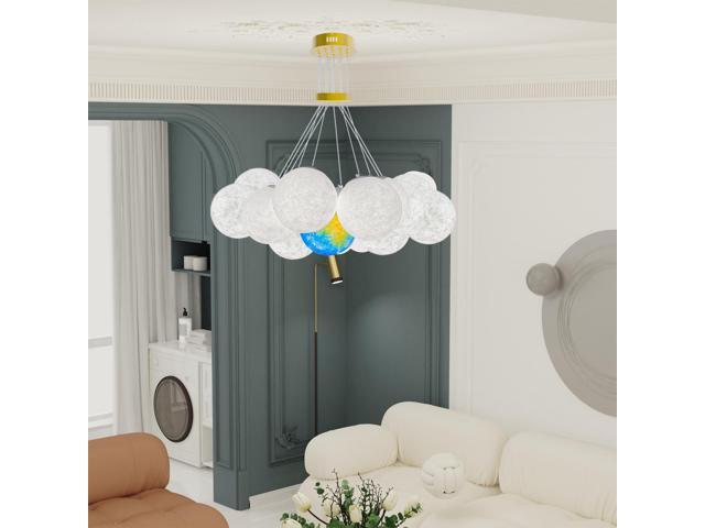13PCS Modern Planet LED Chandelier Kids Bedroom Decor Ceiling Pendant Lamp