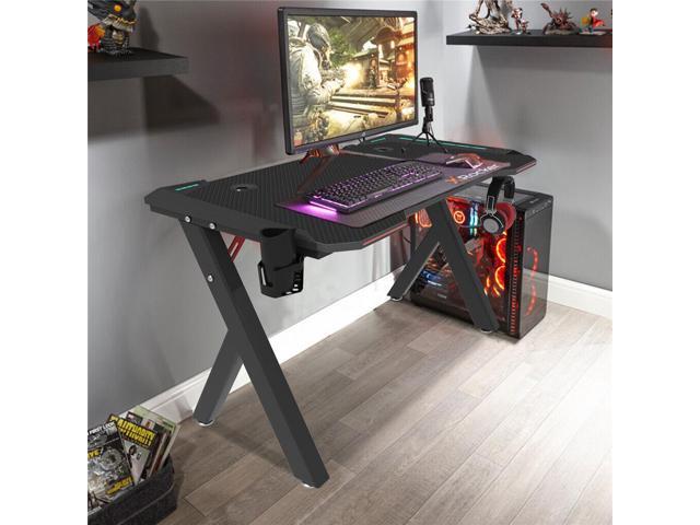 Large 3D Super Cool RGB LED Lights Computer Gaming Desk RGB LED Lights Carbon Fiber Laptop Table Home Office Desk