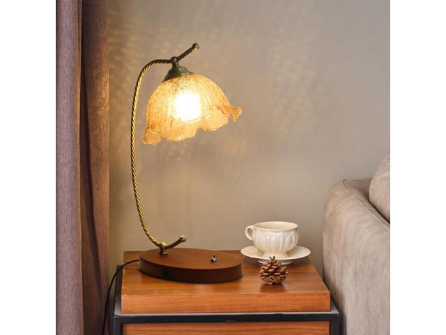 Vintage Scandinavian Style Flower Table Lamp FlowerGlass Shade Night Lamp