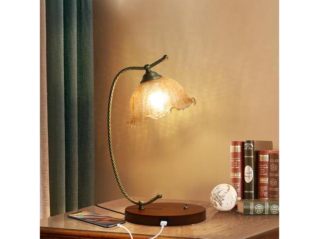 Photos - Chandelier / Lamp Vintage Scandinavian Style Flower Table Lamp FlowerGlass Shade Night Lamp