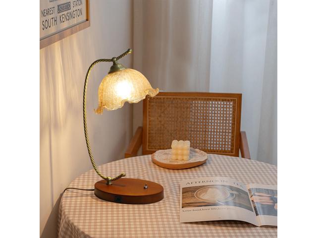 Vintage Scandinavian Style Flower Table Lamp FlowerGlass Shade Night Lamp