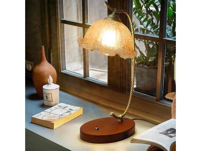 Vintage Scandinavian Style Flower Table Lamp FlowerGlass Shade Night Lamp