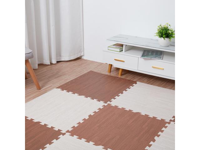 12 Tile Thick Wood Grain Floor Mats Foam Interlocking Flooring Mats Tile