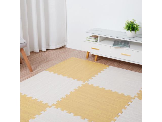 12 Tile Thick Wood Grain Floor Mats Foam Interlocking Flooring Mats Tile