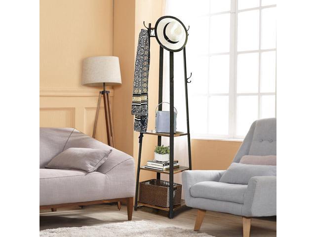 Vintage Steel Metal Clothes Rack Coat Garment Bedroom Tree Space Saving Clothes Stand