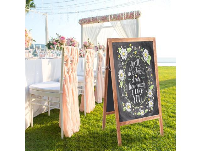 100x50cm Double Sided Menu Chalkboard Soild advertising board Wooden pavement display board Sign for Business Bistro Bar