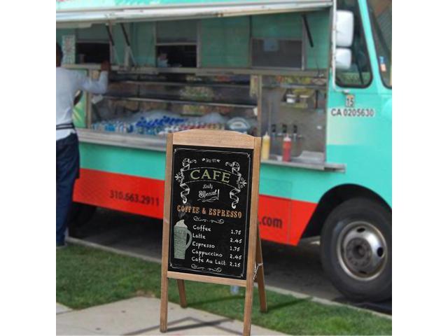 Weatherproof Advertising Board A Frame Chalkboard Sign Standing Sandwich Magnetic Pavement Easel Display Stand
