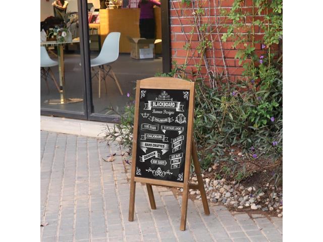 Weatherproof Advertising Board A Frame Chalkboard Sign Standing Sandwich Magnetic Pavement Easel Display Stand