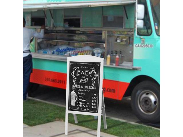 Wooden A Frame Chalkboard Sign Standing Pavement Chalkboard Easel Magnetic Sandwich Advertising Board Display Stand for Home Bar Countertop Cafe...