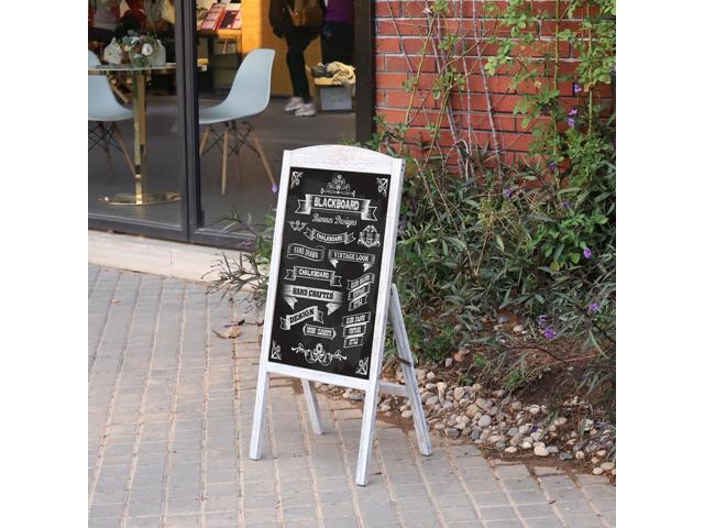 Wooden A Frame Chalkboard Sign Standing Pavement Chalkboard Easel Magnetic Sandwich Advertising Board Display Stand for Home Bar Countertop Cafe...