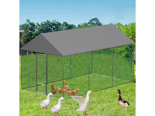 XXL Walk In Pet Chicken Run Coop Cage Chicken Rabbit Hutch Hen Ferret House Enclosure with Cover & Gate