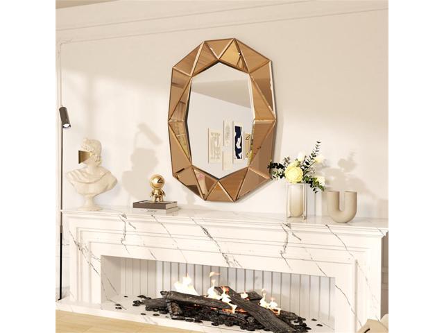 Stereoscopic Wall Decorative Mirror Sophisticated Over Fireplace Accent Mirror Bathroom Mirror