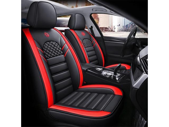 Paiying Car Seat Cover Protector Pad Full Set Black Red Luxury PU Leather USA