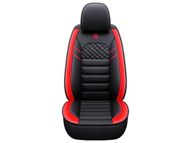 Acaigel Car Seat Cover Protector Pad Full Set Black Red Luxury PU Leather USA