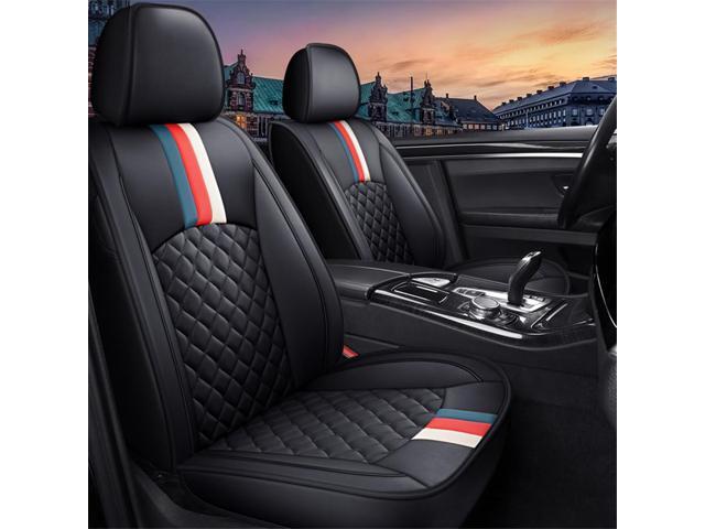 Acaigel Black PU Leather Full Set Car Seat Cover Cushion Protector Pad US Ship