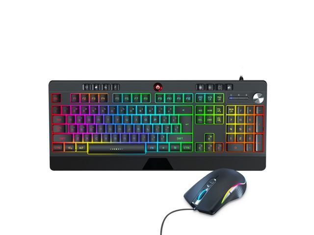 RGB mechanical keyboard and mouse 2-piece kit CF / LOL / Universal E-sports game keyboard and mouse set